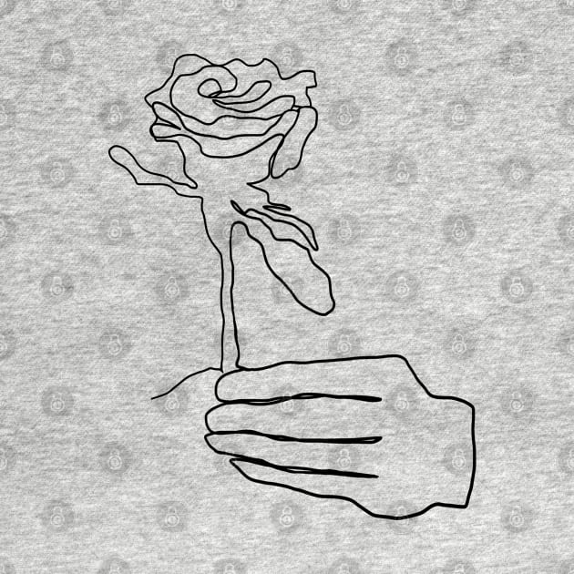 Holding Rose One Line Art by wildjellybeans